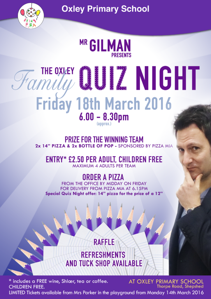 Oxley Poster Quiz Night 2016