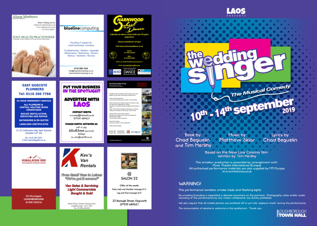 The Wedding Singer Programme 02-03