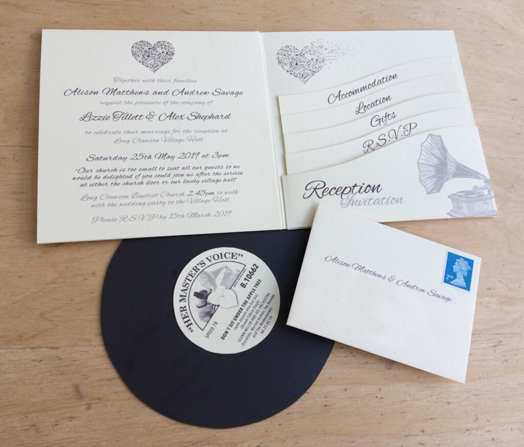 Alison & Andy's Invitation open