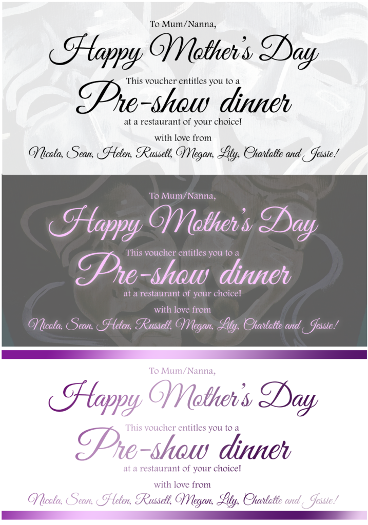 Mother's Day Vouchers x3