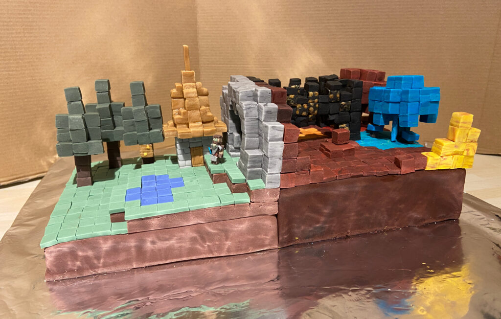Minecraft Dimensions Cake