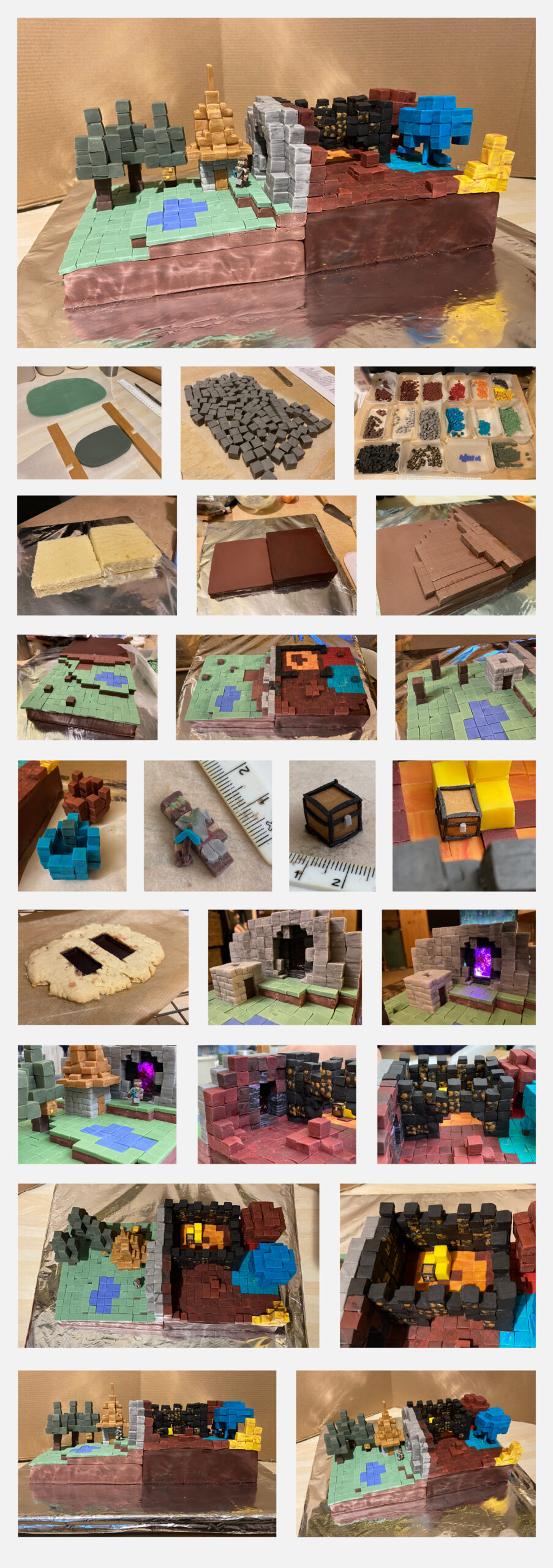 Minecraft Dimensions Cake Montage